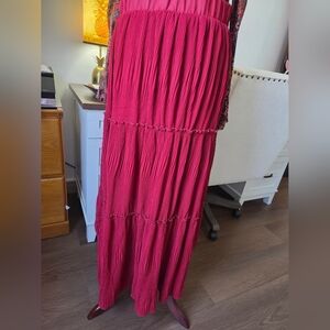 Lark + Grey Pleated Tiered Maxi Skirt